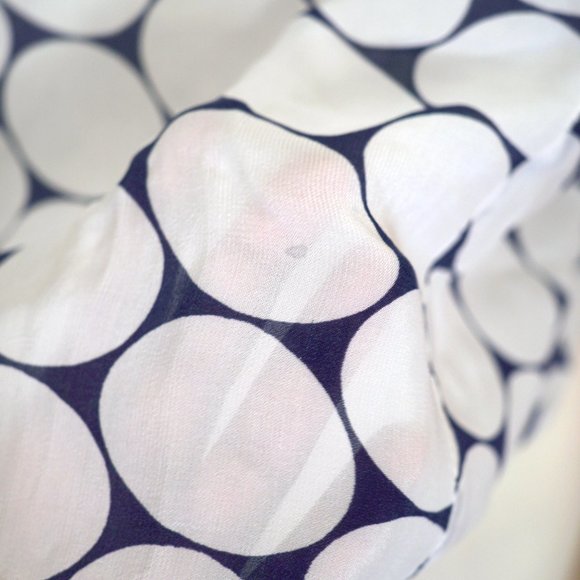 40s / 1940s Navy White Dot Sheer Blouse by Robert using Bemberg Rayon - Picture 8 of 10